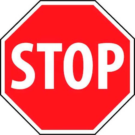 NATIONAL MARKER CO NMC Traffic Sign, Stop Sign, 18 X 18, White/Red,  TM34R